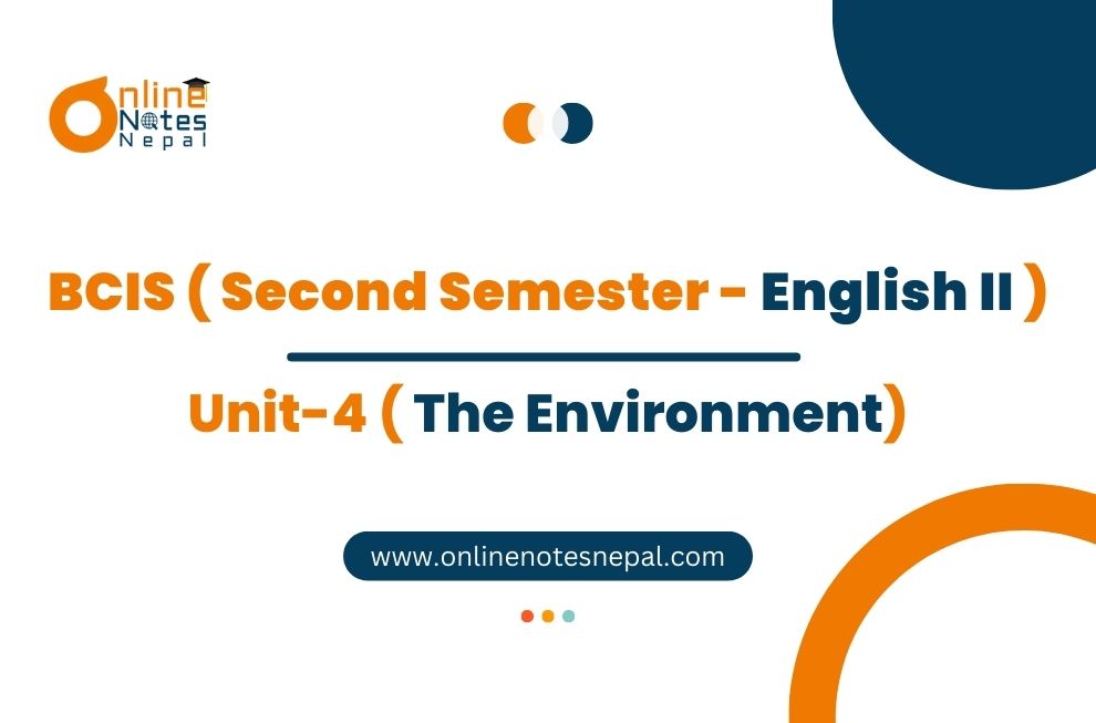 Unit 4: The Environment - English - II | Second Semester Photo